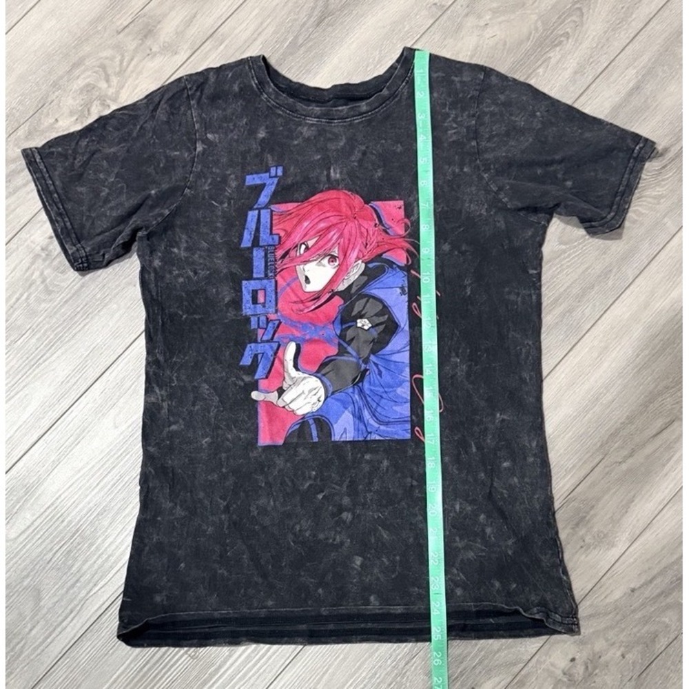 Blue Lock Hyoma Chigiri Graphic Tee Mens Small Black Acid Wash Good Anime Shirt - Picture 3 of 3